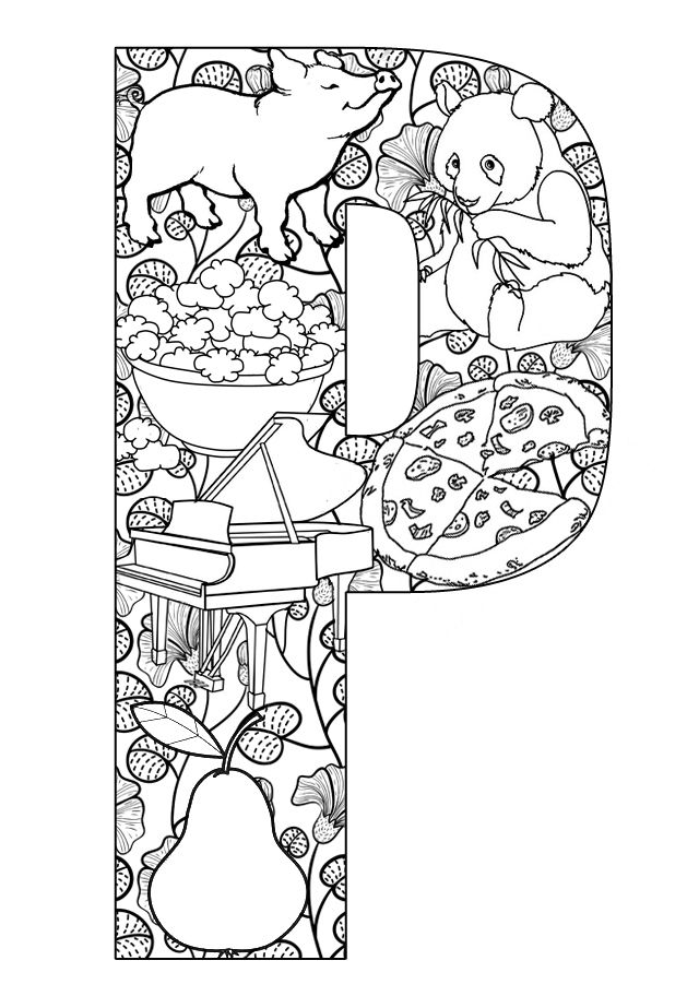 640x912 Free Printable Easy Adult Coloring Pages Alphabets Download