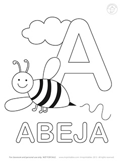 238x320 Spanish Alphabet Coloring Pages