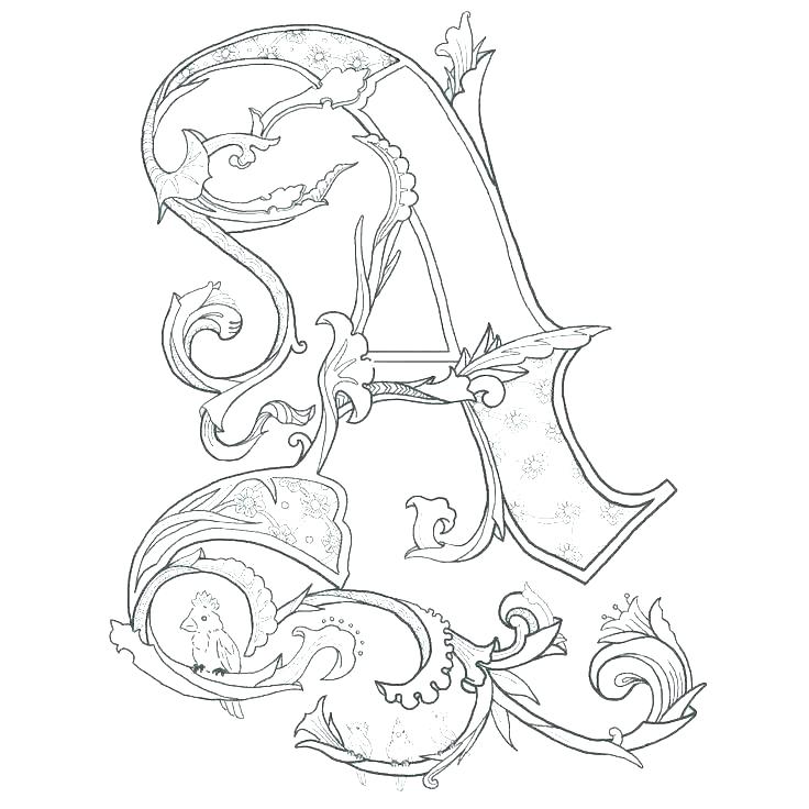 736x736 Coloring Pages With Letters