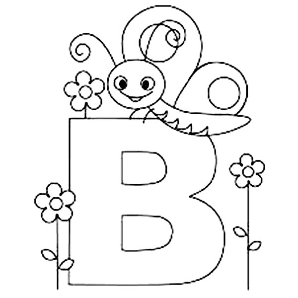 600x600 Alphabet With Animals Coloring Pages B Is For Butterfly Batch