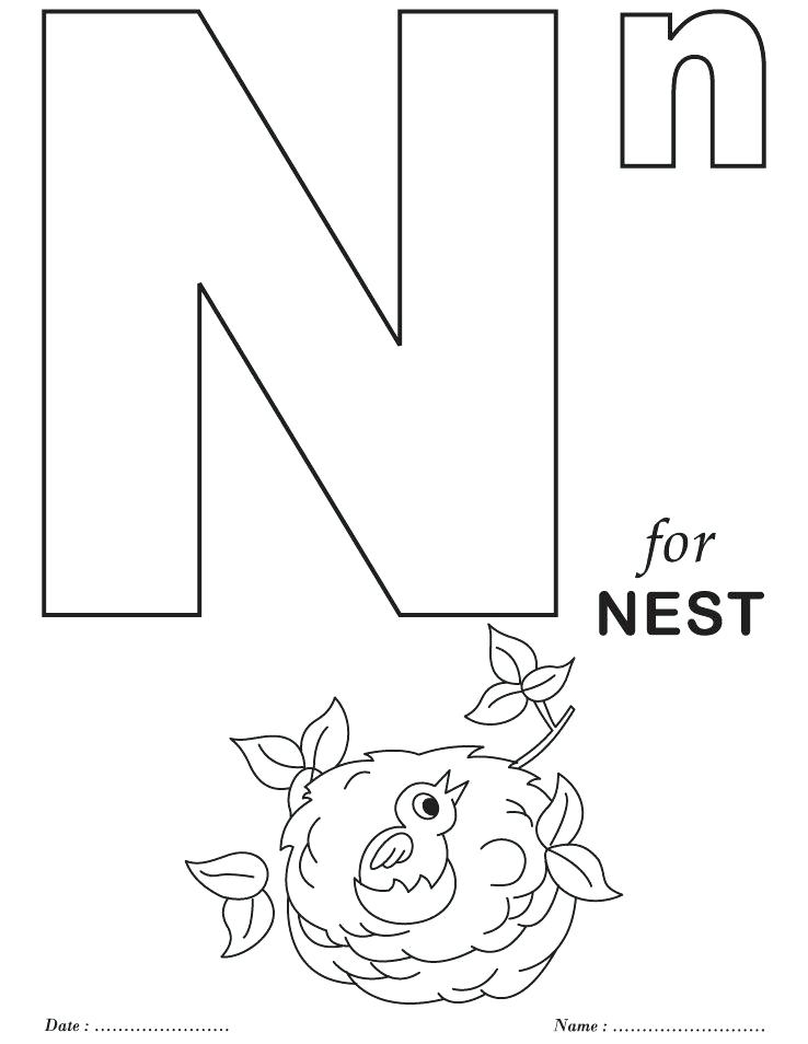 738x954 Alphabet Coloring Pages Preschool N Sheets On Bubble Letter