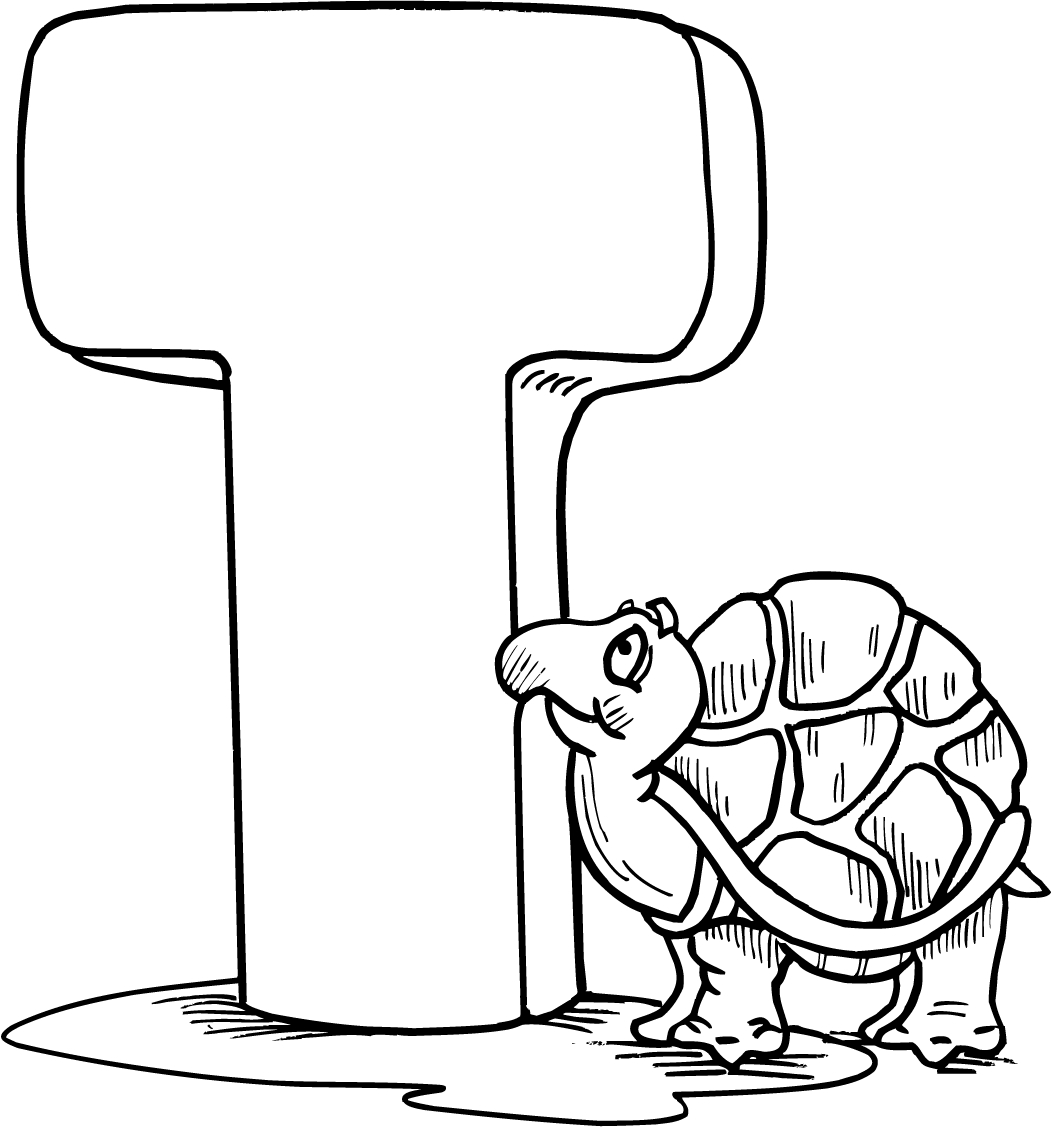 1052x1128 Letter T Coloring Page