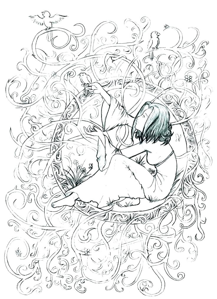 736x1013 Fairy Coloring Pages To Print Unique Detailed Coloring Pages