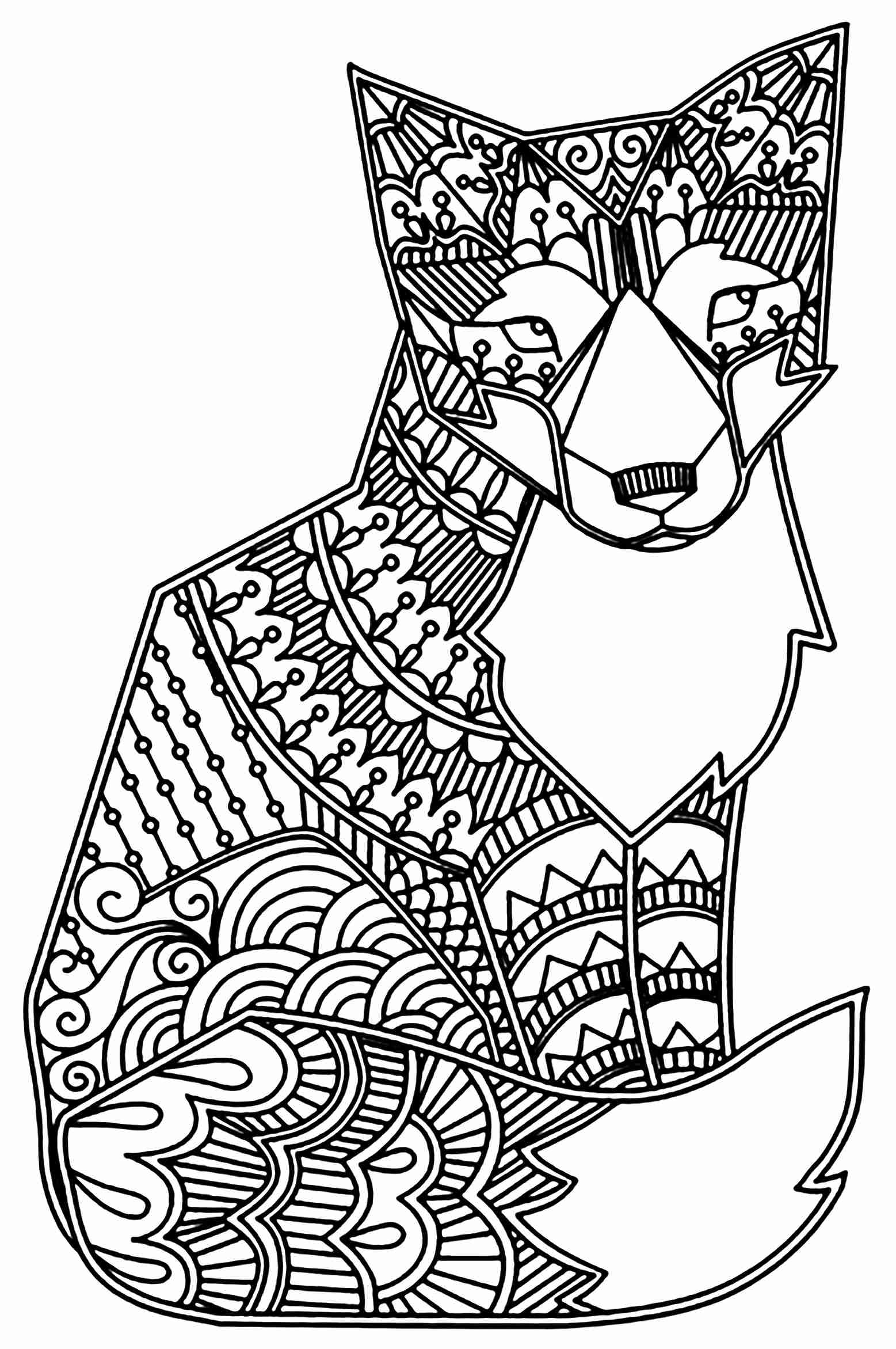 1557x2343 Fox Foxes Coloring Pages For Adults Justcolor Amazing Adult