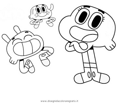 400x347 The Amazing World Of Gumball Coloring Pages Darwin