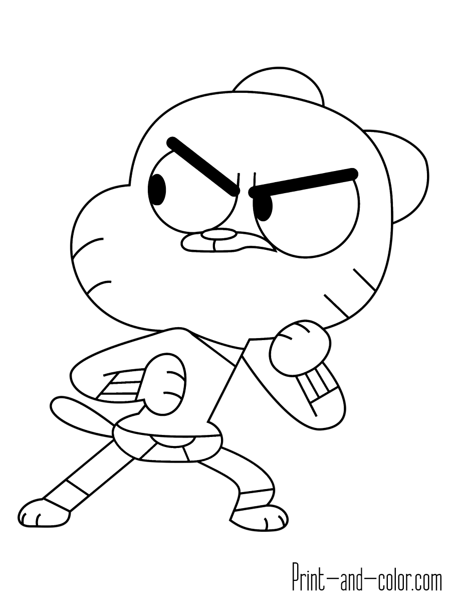 900x1200 Gumball Coloring Pages The Amazing World Of Print And Color Com