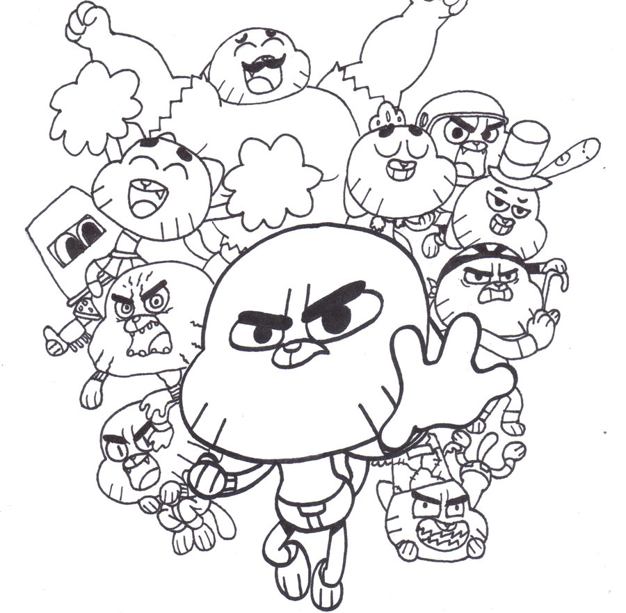 900x881 Amazing World Of Gumball Coloring Pages