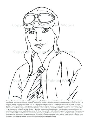 350x464 Amelia Earhart Coloring Pages Coloring And Information Sheet