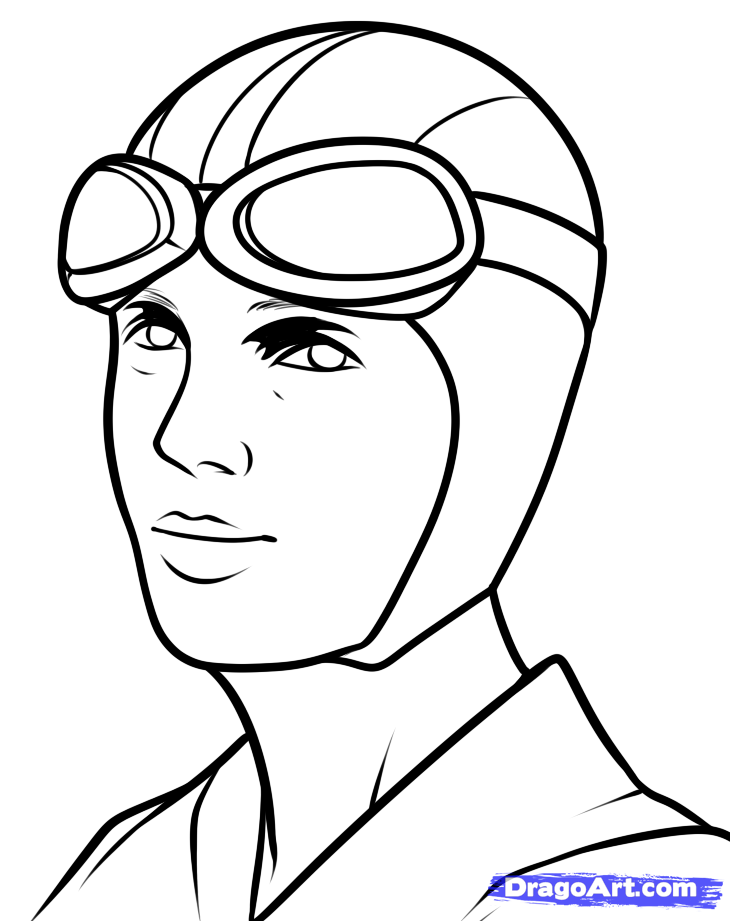 730x921 How To Draw Amelia Earhart