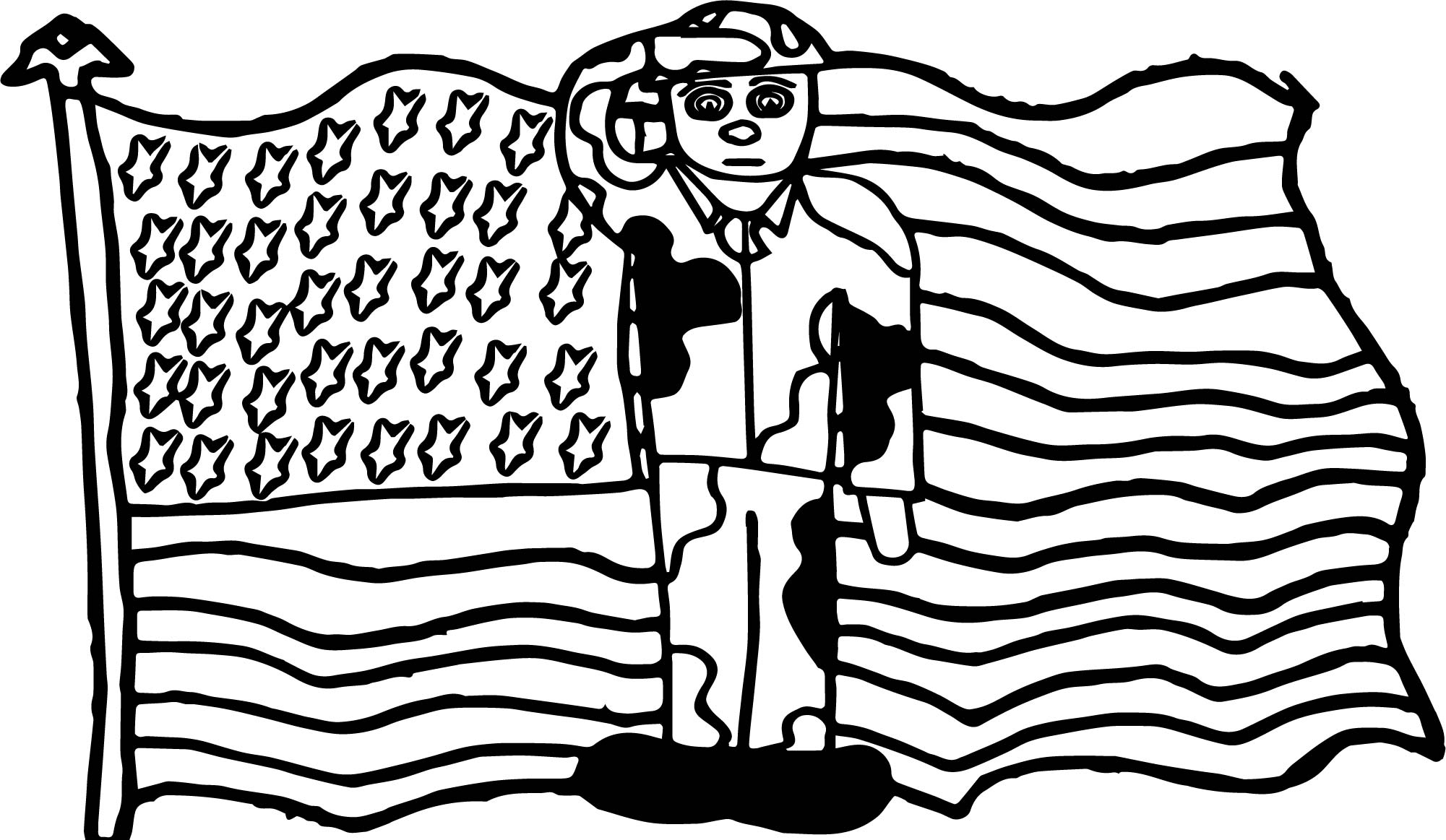 2001x1163 Soldier Soldado Usa Flag Coloring Page Wecoloringpage