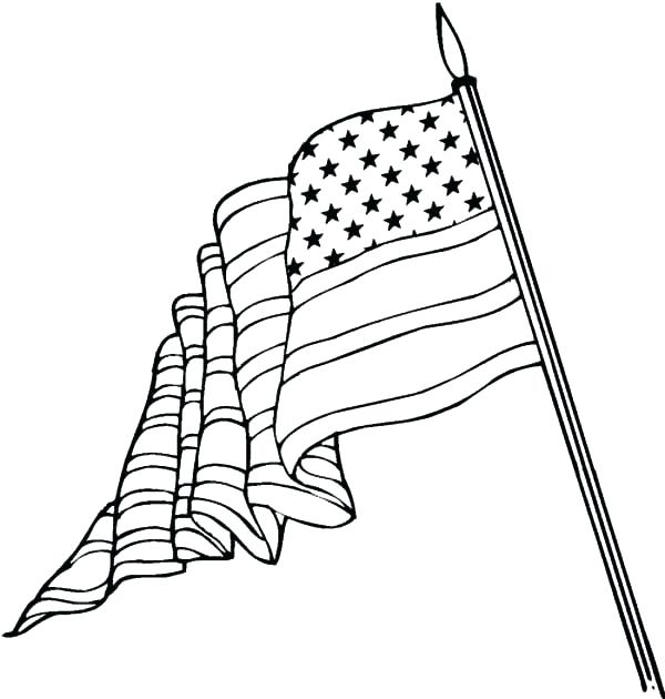 600x630 American Flag Coloring Pages