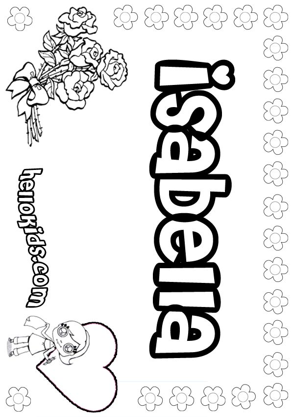 600x849 Isabella Coloring Page Isabella Is My Name