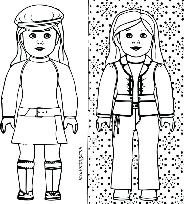 728x806 American Girl Coloring Pages Girl Doll Coloring Pages