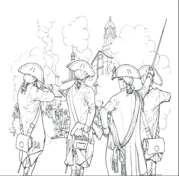 600x592 Unique American Revolution Coloring Pages Or Soldiers