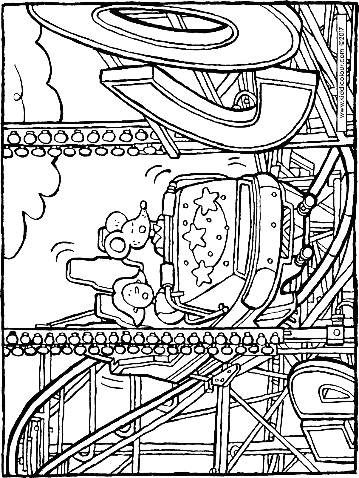 1204x1600 Fortune Roller Coaster Coloring Page Family On The Amusement Park