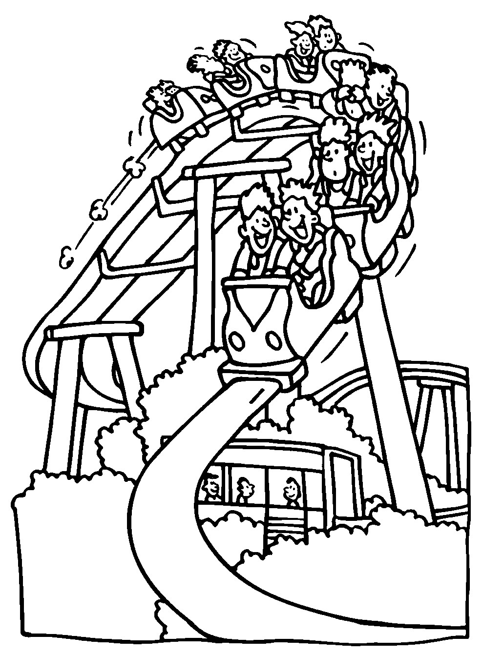989x1341 Fun Amusement Park Coloring Pages