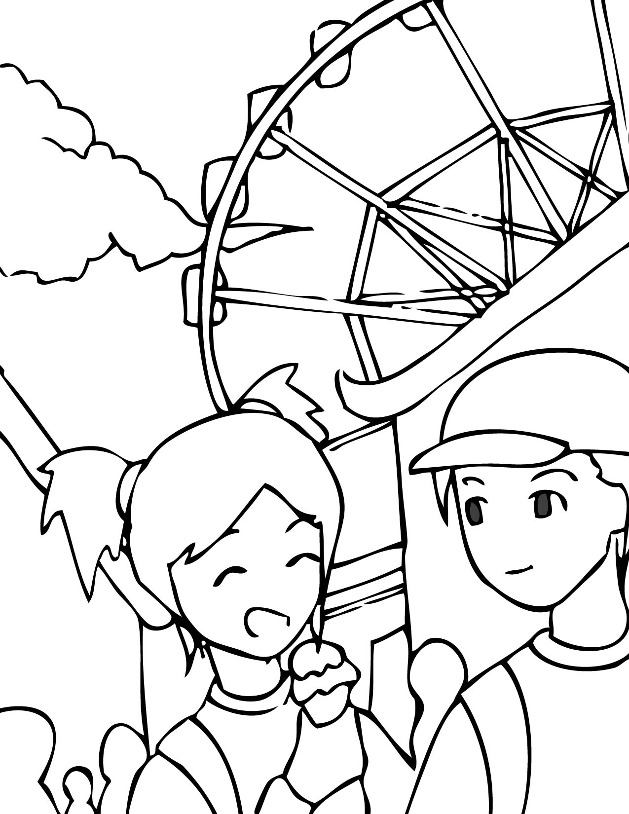 1275x1650 Theme Park Coloring Page