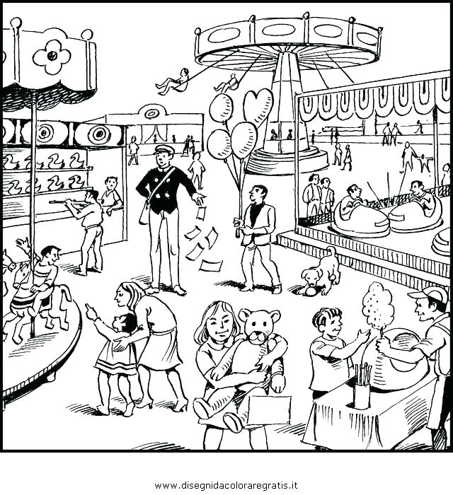 640x700 Amusement Park Coloring Pages