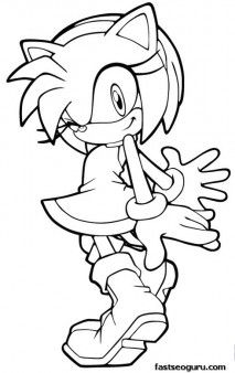 213x338 Printable Sonic The Hedgehog Amy Rose Coloring Pages