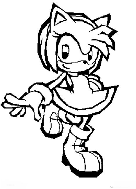 468x650 Amy Rose Sonic Coloring Pages Cartoon