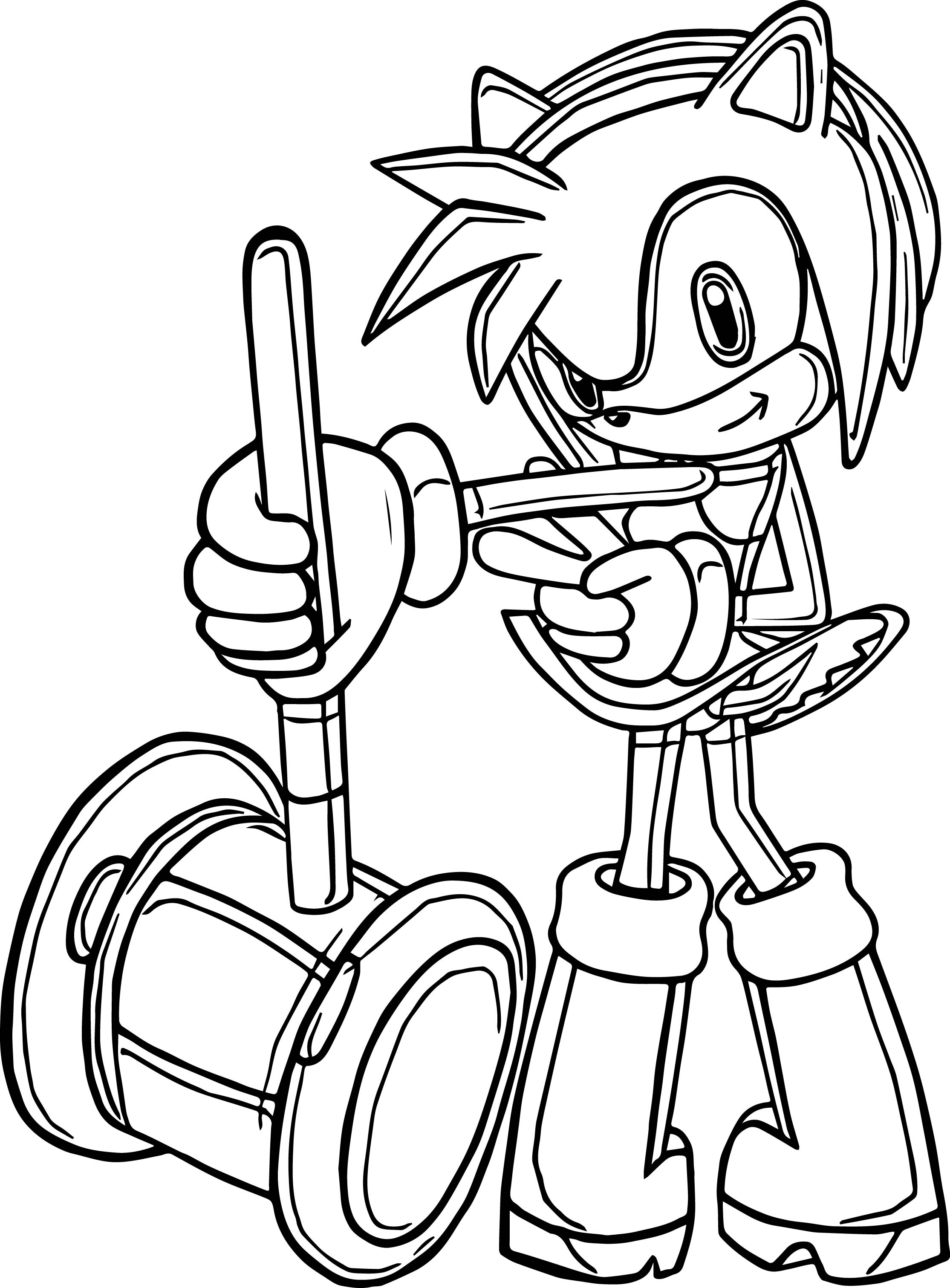 2229x3022 Amy Rose My Hammer Coloring Page Wecoloringpage