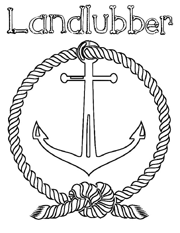 600x776 Landlubber Anchor Coloring Pages Bulk Color