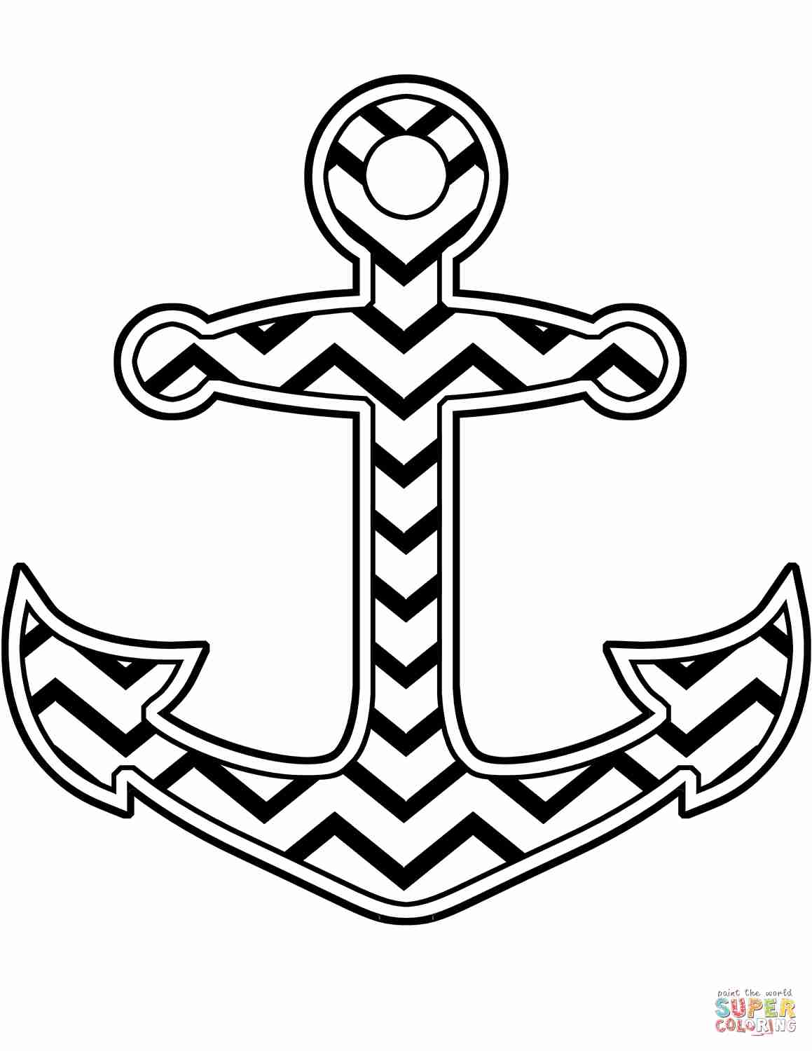 1159x1500 Chevron Anchor Coloring Page Free Printable Pages Also Olegratiy