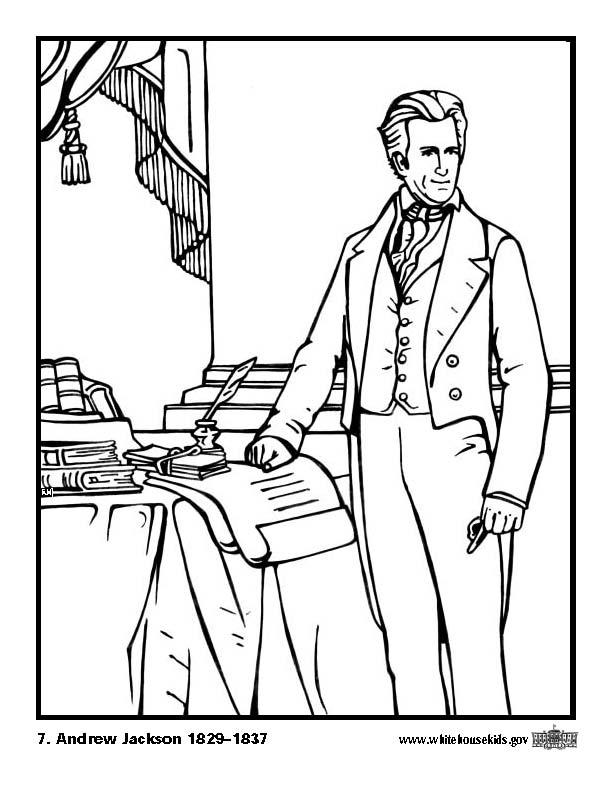 612x792 Coloring Page Andrew Jackson