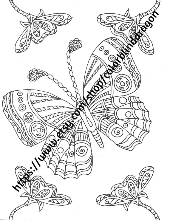 570x738 Butterfly Anemone Coloring Page