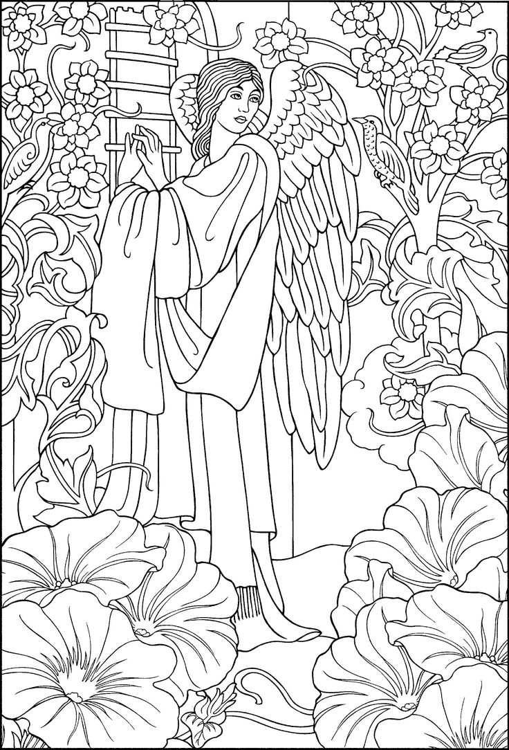 736x1084 Angel Adult Coloring Pages Printable Coloring For Kids