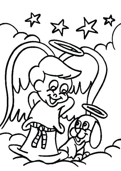 423x600 Coloring Pages Online Printable Baby Angel