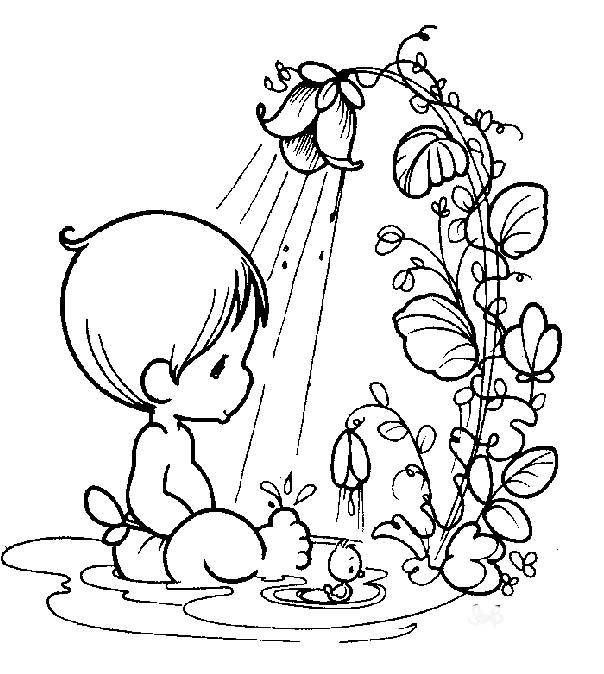 604x674 Precious Moments Baby Bathing Coloring Pages