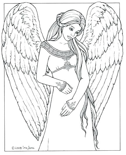 432x533 Angel Coloring Pages Printable Angel Coloring Pages Guardian Angel