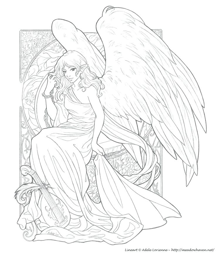 736x863 Angel Coloring Pages Angel And Devil Anime Coloring Pages Angel