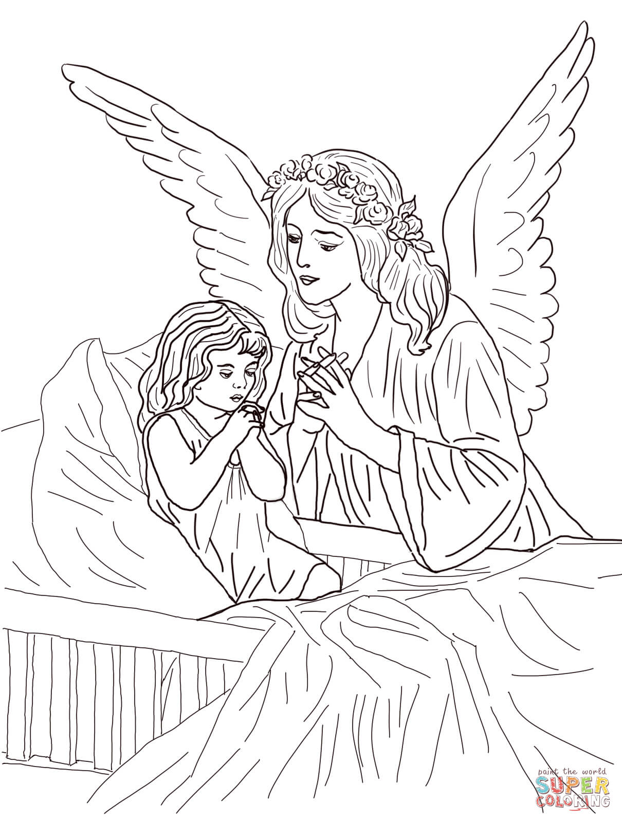 1210x1600 Guardian Angel Prayers Coloring Page