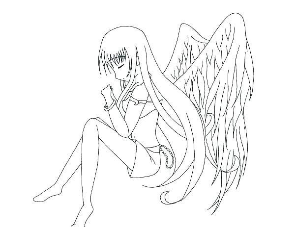 600x463 Angel Coloring Pages Free Printable