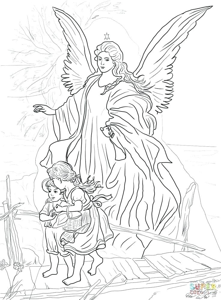 736x996 Guardian Angel Coloring Pages
