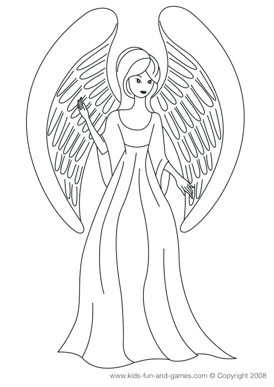 550x775 Free Angel Coloring Pages Drawn Angel Color Free Printable