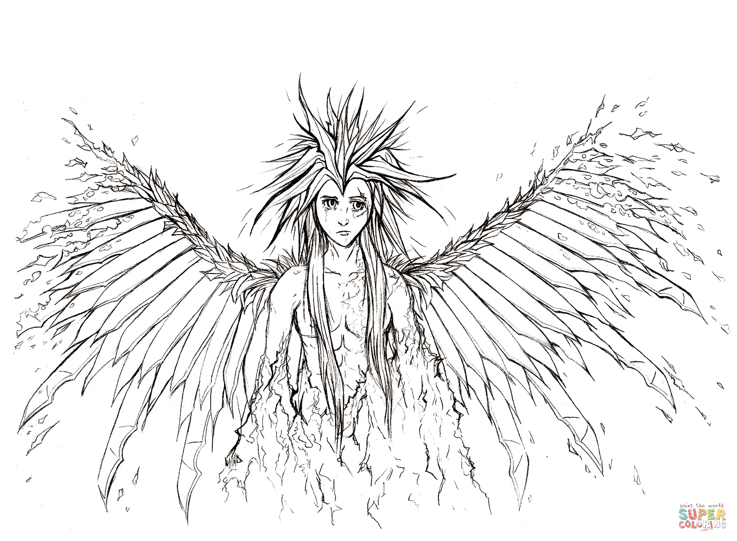 1500x1102 Growth Dark Angel Coloring Pages Amazing For Ideas And To Print