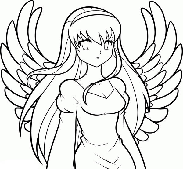 600x553 Angels Coloring Pages Anime Angel Coloring Pages Printable