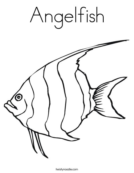 468x605 Angelfish Coloring Page