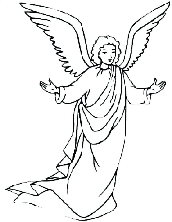 600x774 Mesmerizing Angel Gabriel Coloring Page
