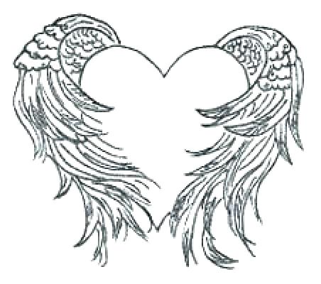 452x400 Heart With Wings Coloring Pages Angel Wings Coloring Pages