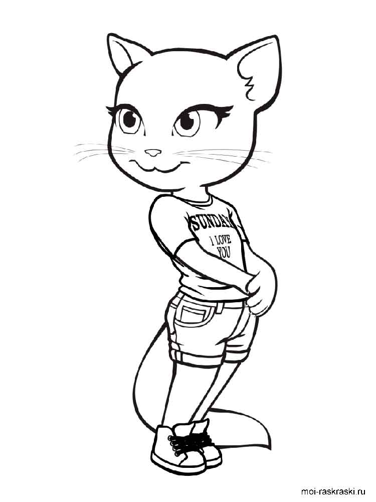 750x1000 Tom And Angela Coloring Pages Free Printable Angel On Talking Tom