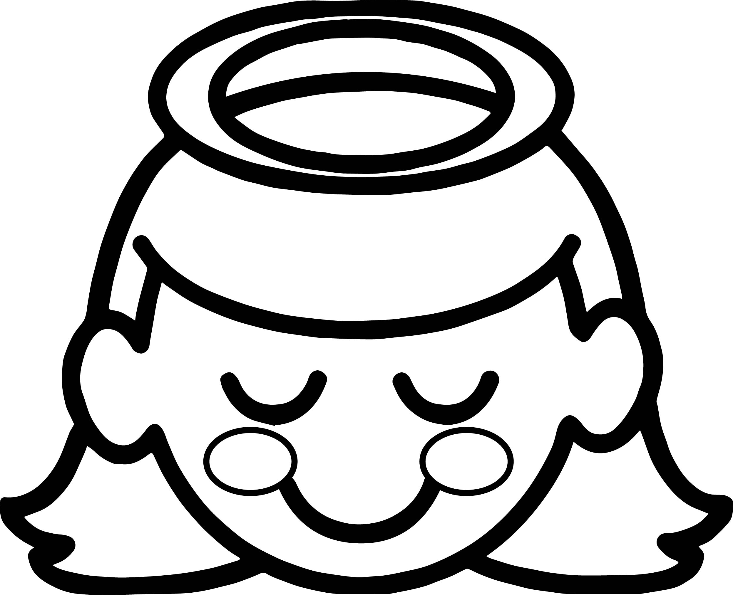2494x2026 Halo A Little Girl Angel With Halo Over Her Head Coloring Page
