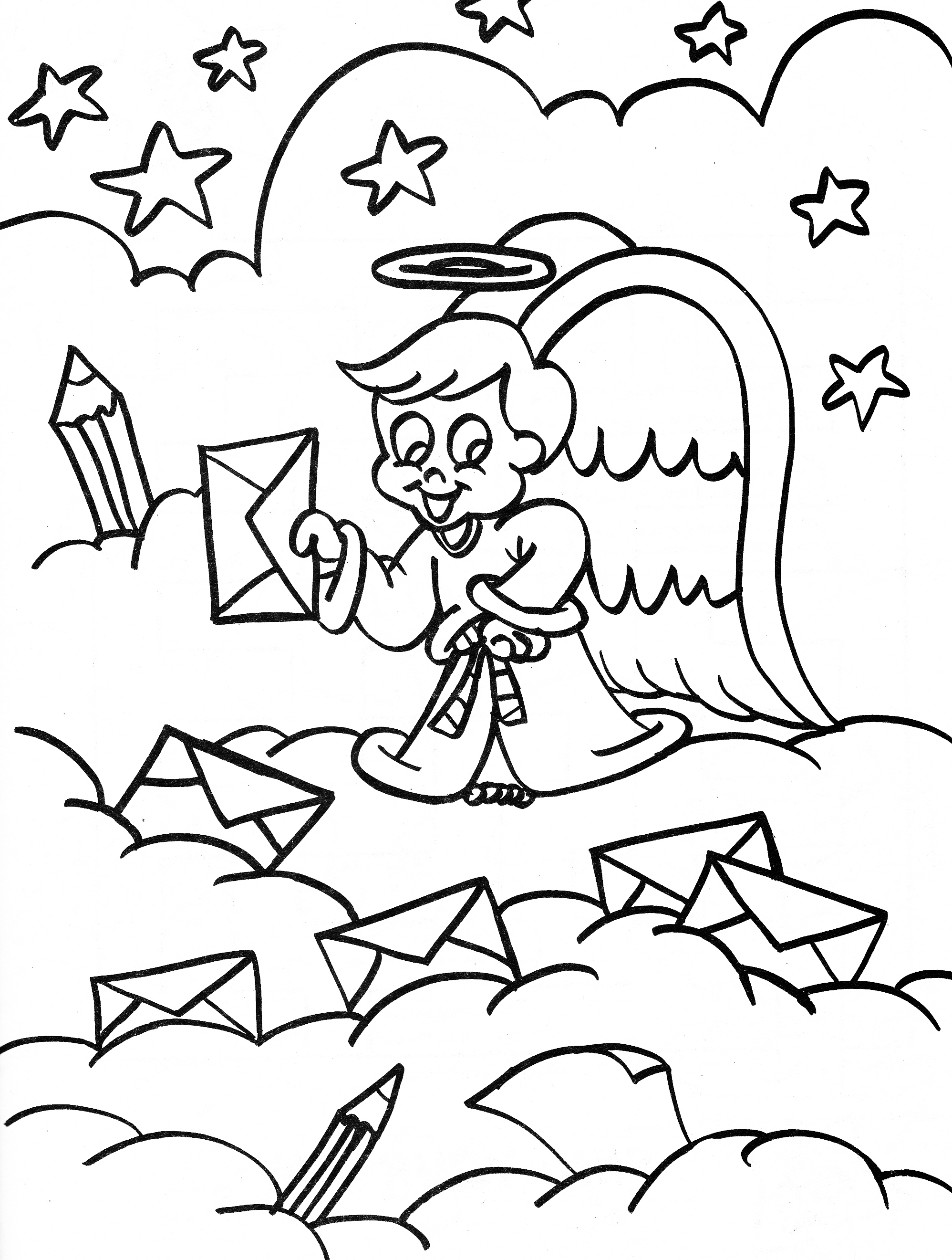 1996x2640 Angel Coloring Page