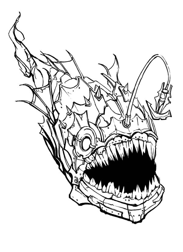 600x825 Creepy Angler Fish Coloring Pages Best Place To Color