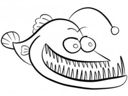 440x330 Fish Coloring Pages For Kids Pics Of Underwater Fish, Angler
