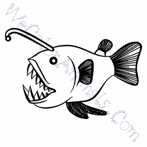 300x300 Angler Fish Coloring Pages
