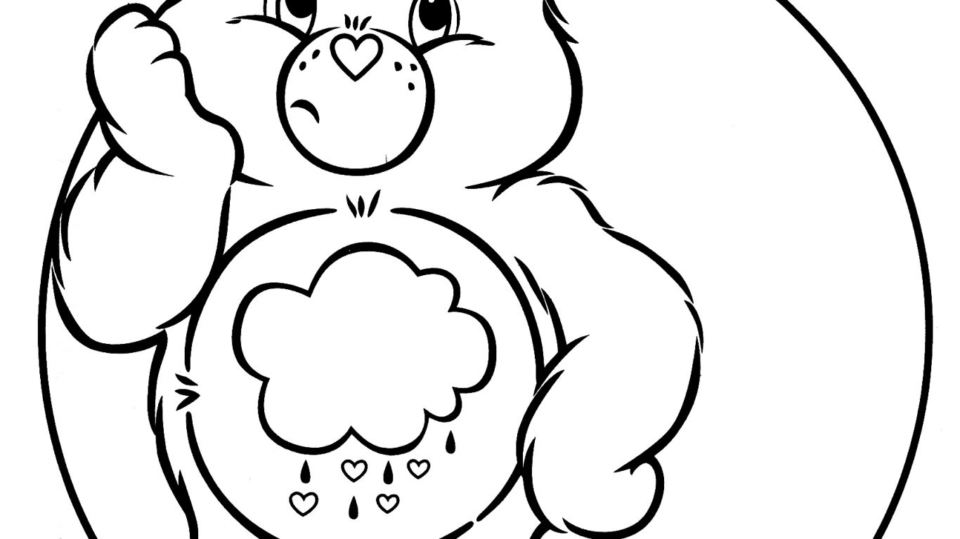 1366x768 Best Care Bear Coloring Pages Image To Print Cartoons Bears Sheets